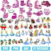 ALICE IN WONDERLAND DISNEY BUNDLE SVG, DESIGNS BUNDLE, CUT FILES, SVG for Cricut
