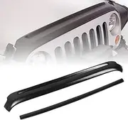 Hood Shield and Tailgate Cap, 1 Pair Front Hood Protector + Rear Tailgate Molding Trim Replacement for JK 2007 to 2017, Scratch Proof Weather Proof ABS Material