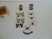 Farm Animals Painted Wood Cutout Shapes -10 Mini Pieces - , Cow, DUCK, RABBIT.