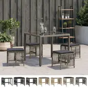 Garden Stools with Cushions Outdoor Chair Cube Seat 4 pcs Poly Rattan vidaXL