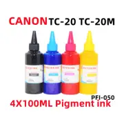 4X100ML Pigment Ink refills CANON imagePROGRAF TC-20 TC-20M PFI-050
