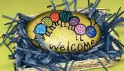 Hand Painted Welcome Stone/Rock Adorable Worm Garden Flower Bed Home Decor