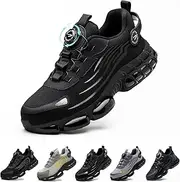 [Gugifcto] Safety Shoes Work Shoes Men Women Lightweight Sporty Breathable Quick Release Steel Caps Anti-Smashing Fashion Protective Shoes 36-48 EU, Black 266, 44 EU