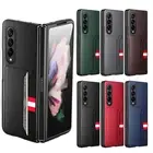 For Samsung Galaxy Z Fold6 Fold5 Fold4 Fold3 Wallet Case with Glass Screen Cover