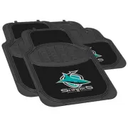 84030 CRONULLA SHARKS NRL TEAM LOGO SET OF 4 CAR FLOOR MATS MOTORING