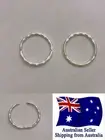 Pair of Sterling Silver Gold Hinged Hoop Segment Ear Nose Ring Facet Sleeper AU
