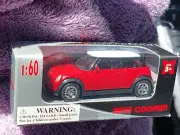 STUNNING 1:60 SCALE WELLY MINI COOPER NEW W/FACTORY SEALS, RED/WHITE, DRIVE THIS