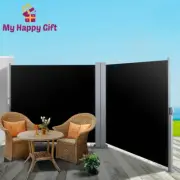 Instahut Side Awning Outdoor Blinds Sun Shade Retractable Screen 2X6M Black