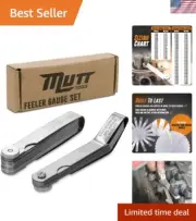 Ultra-Thin Mutt Tools 2pc Feeler Gauge Set – Inch & Metric for Easy Readability