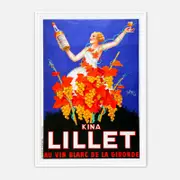 Galrie Kina Lillet 1937 Vintage Poster Art by Roby Retro French Advertising Decor, White Frame, 70 x 100cm (28 x 40inch)
