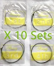 10 Sets 4/4 Violin Strings G D A E Stainless Steel Replacement Full Size 40 PCs