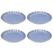 4pc Ladelle Marguerite Stoneware Dinner Plate 27.2x27.2x3.2cm Powder Blue