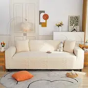 Aedlcal High Stretch Loveseat Covers, 1 Piece Couch Cover 2 Seat Sofa Slipcover for Living Room Bohemian Style Loveseat Furniture Protection Covers for Pets Kids (2 Seater, Beige)