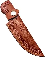 Leather Knife Sheath 6" Brown Color Leather Sheath With Belt Loop & Snap Closure For Case/Shop/Horizontal Knife