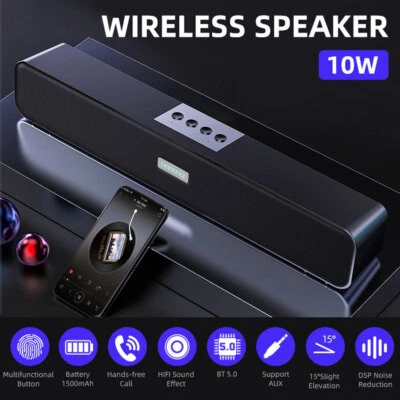 Bluetooth Speakers Computer Stereo Wired Speaker Sounbar for Desktop PC Laptops