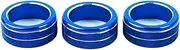 JIUYIN 3pcs Air Conditioning Button Switch Ring Cover,Fit For Civic, 11th Gen 2022 2023 Blue Center Console AC Climate Knob Overlay Dashboard Knob Ring