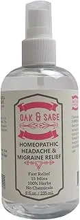 Homeopathic Headache & Migraine Relief - Unscented - 8oz - 100% Herbs, No Alcohol, No Chemicals