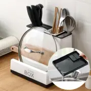 Kitchen Knife Holder Plastic Storage Rack - Space-Saving Tableware Organizer