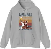 [X.Style] I Like Beer and My Corgi and Maybe People Corgi ds008 Hoodie Grey 2XL