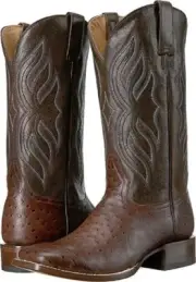 Men's Roper's 'BIG BIRD' BROWN OSTRICH WESTERN COWBOY BOOTS Size 8 9 10 12 13 D