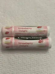 CHAPSTICK STRAWBERRY DELIGHT Lip Balm Lot Of 2 Fruity and Sweet!