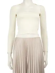 Ecru Open Back Long Sleeve Top