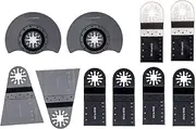 [TF] 10 x Mix Oscillating Saw Blades, Wood and Metal Cutting Quick Release Multi Tool Accessories Kits fit for Bosch, Craftsman, Ridgid, Milwaukee, MultiMaster, Makita