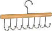 LERTREE 360 Degree Swivel Wood Hanger Belts Hanger, Space Saving 8 Hooks Bra Ties Scarf Tank Tops Storage Organiser (Beige)