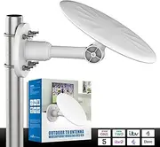 Outdoor HD Digital TV Aerial – Supports Freeview, 4K & 1080P Reception; Weather-Resistant, Long-Range Smart Aerial with 32.8ft Cable (White)