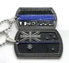 Thin Blue Line, Black Dog Tag, Australian Flag, Police, 1 X Tag With Chain,