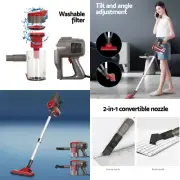 Devanti Handheld Vacuum Cleaner Stick Bagless Handstick Vac Corded 500W Red