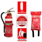 Fire Extinguisher Kit 2kg ABE Dry Powder 1 x 1 Fire Blanket Caravan House Boat