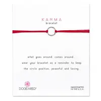 在飛比找momo購物網優惠-【Dogeared】Karma 閃亮圓滿圈手鍊 銀墜紅線手鍊