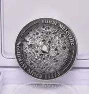 LUNAR METEORITE NWA in COLLECTORS COIN 11273 Found 2017 Algeria MT135