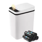 Bathroom Garbage Can with Lid 2.6 Gallon Diaper Trash Can Automatic Trash Cans