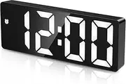 OQIMAX Digital Alarm Clock, 6.5" Large Display Alarm Clocks Bedside, Type-C/Battery Powered Digital Clocks Bedside with Snooze, Date, Alarm Clock with 5 Levels Brightness, DST Function, for Bedroom