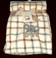 New!! Baby Boys White Plush KOALA "Duck Duck Goose" BLANKET sz 30" x 40" NWT