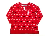 New Charter Club Women's Size 1X Red Crewneck Whimsy Bows Pattern Tunic Sweater