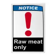 Vertical Vinyl Stickers Raw Meat Only Notice Osha Ansi Safety Sign Label