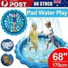 68'' Kids Splash Pad Outdoor Inflatable Water Play Mat for Boys Girls with Alpha