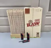 Raw ORGANIC KING Size Pre-Rolled Cone FULL BOX 1400 + raw PHOENIX LIGHTER