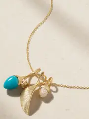 [OLE LYNGGAARD COPENHAGEN] OLE LYNGGAARD COPENHAGEN - This Lotus 18-karat Gold, Turquoise And Diamond Necklace - One size One size Gold