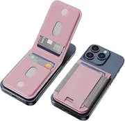 Mag-Safe Wallet Folding Magnetic Card Holder for The Back of iPhone, N52 Stronger Magnetic Attraction Mag-Safe Wallet Case for Series of iPhone 15/14/13/12 Pro and ProMax,Light Pink