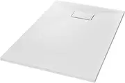 vidaXL Shower Base Tray - SMC Constructed | Low-Threshold | Anti-Skid Surface | Scratch and Stain Resistant | Easy to Clean | Durable Bathroom Addition – Size 120x70 cm - White