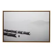 Framed 60x90cm Canvas/Resin Serene Boats Hanging Wall Art Home Decor Display
