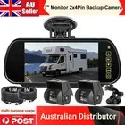 2xHD Backup Reversing Camera 7" Mirror Monitor 12-24v For RV Trailer VAN Camper