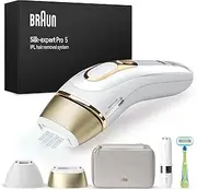 Braun IPL Silk·expert Pro 5 Home Hair Removal with Storage Bag, Venus Razor, 2 Attachments, Mini Face Razor, PL5156