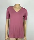 NWT Workshop Republic Clothing Top Size XS Mauve Pink Rayon Stretch Short Sleeve