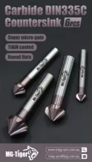 6PCS Carbide DIN335C Countersink MG-Tiger
