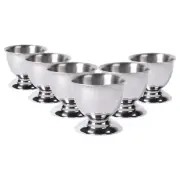6x Stainless Steel Egg Cups Hard Boiled Kitchen Breakfast Cup Holder Stand Set